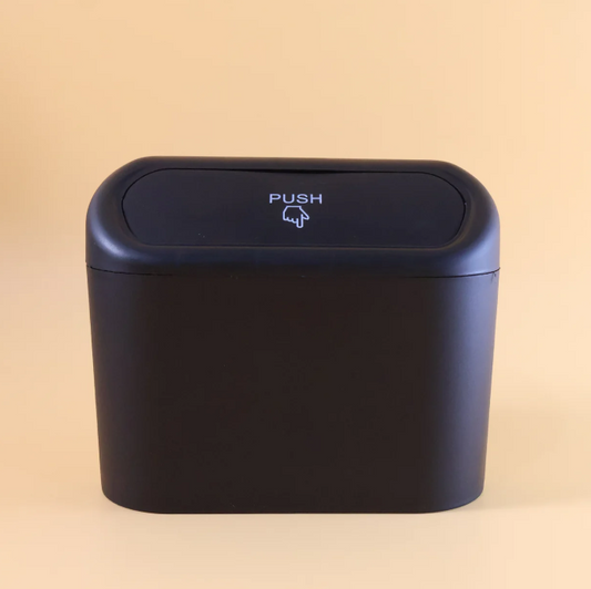 Mini Car Trash Can with Lid, Waterproof Car Trash Bin Storage Box (1 Pc)