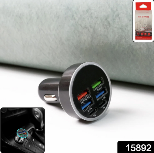 Multi-Port Fast Car Charger for 12V/24V Vehicles – 4-USB Smart Adapter