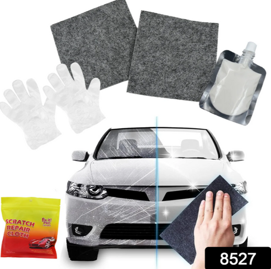 Nano Magic Car Scratch Remover Cloth, Multipurpose Scratch Repair Cloth, Cloth for Car Paint Scratch Repair, Easy to Repair Slight Scratches on the Surface Polishing Repeatable Use for All Kinds of Car (45 ML Repair Solution, 2 Gloves, 2 nano Cloth)